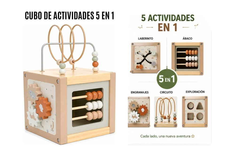 Cubo didactico en madera montessori