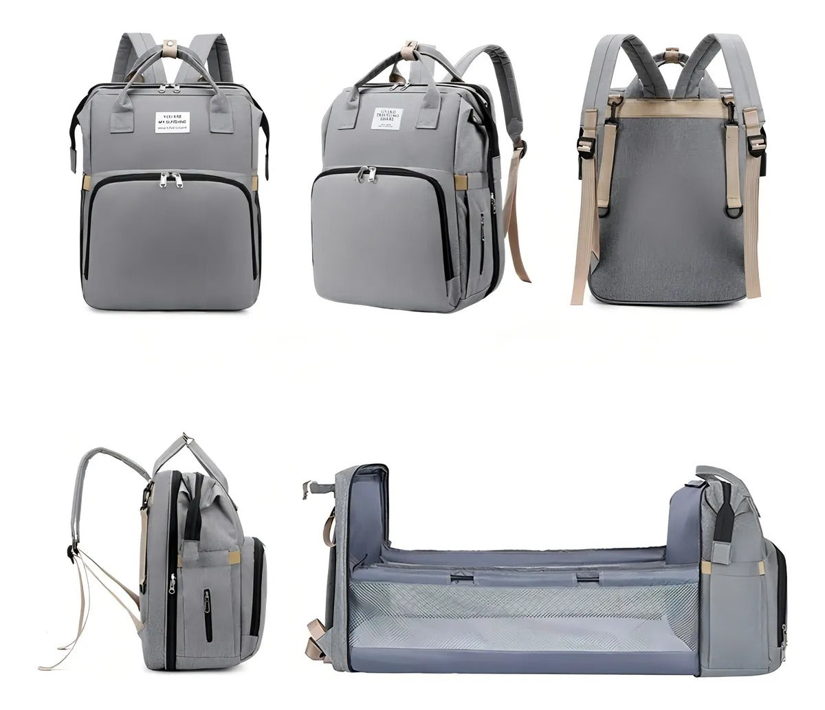 Bolso Pañalera Cuna Sonajero Colchón