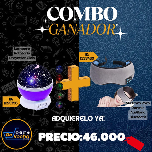 combo lampara proyector+mascara dormir