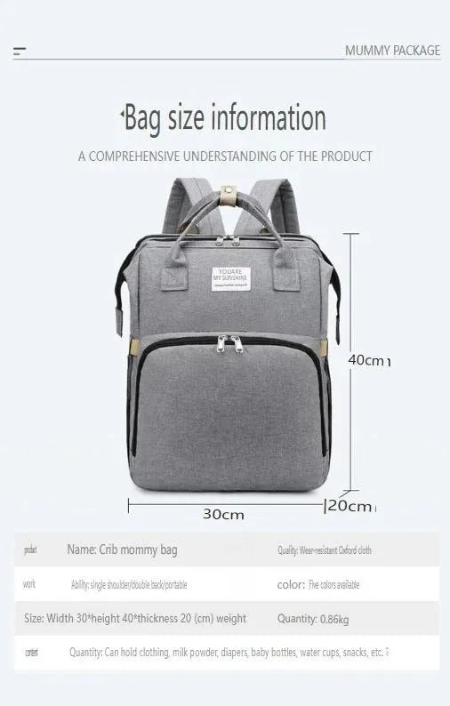 Bolso Pañalera Cuna Sonajero Colchón