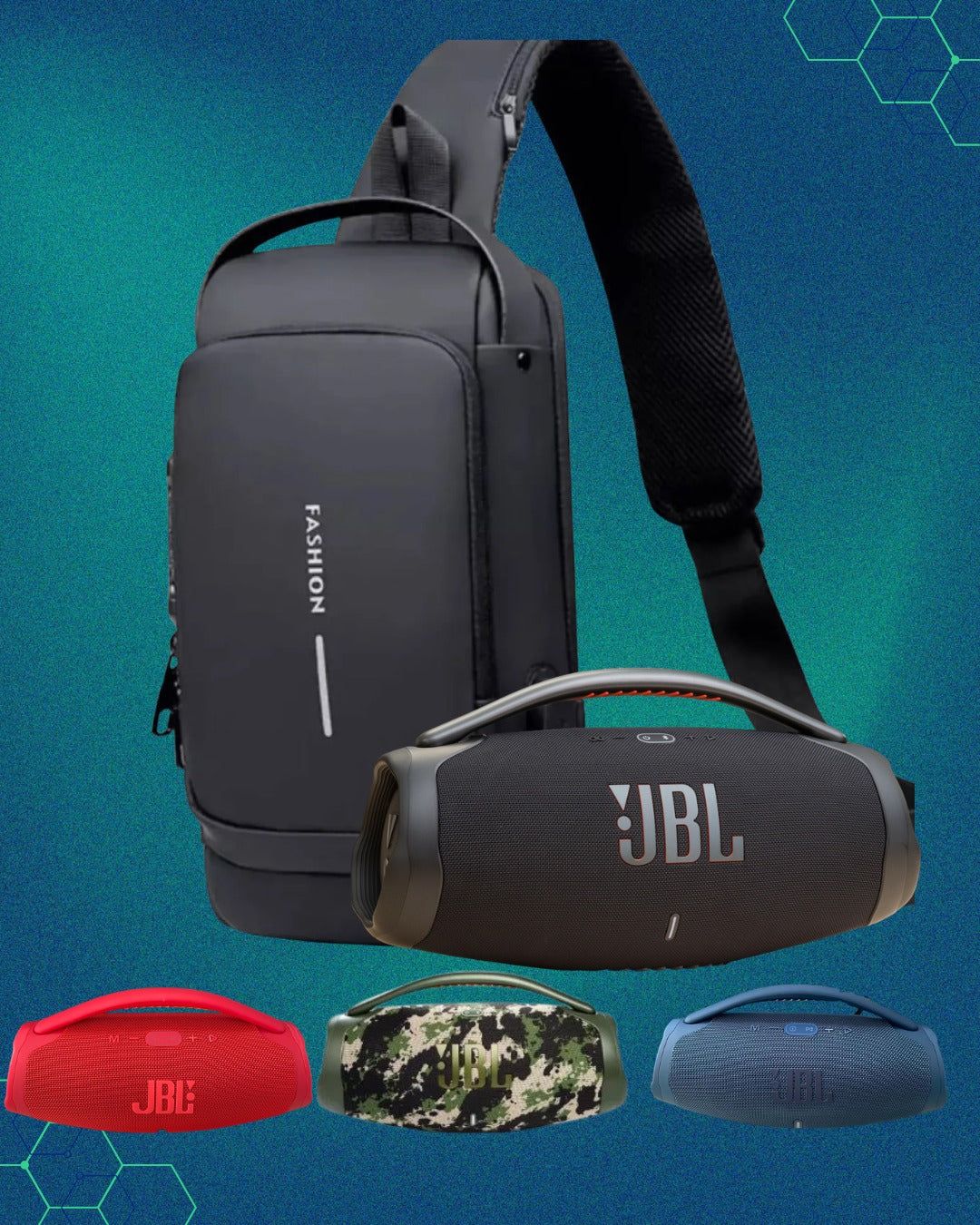 PARLANTE BOMBOX 3 + BOLSO ANTIRROBO