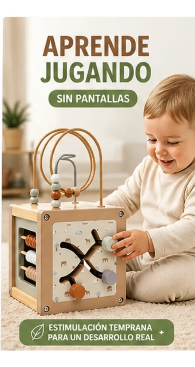 Cubo didactico en madera montessori
