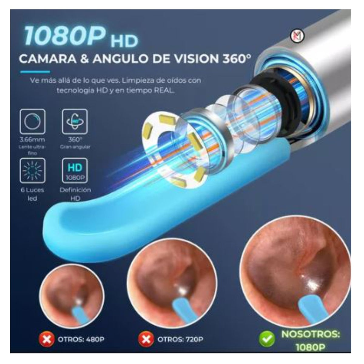 Limpia Oidos Con Cámara Endoscopio Cera