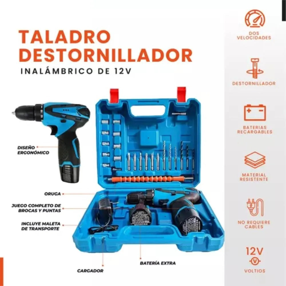 Taladro Inalambrico Con Estuche Doble Ba