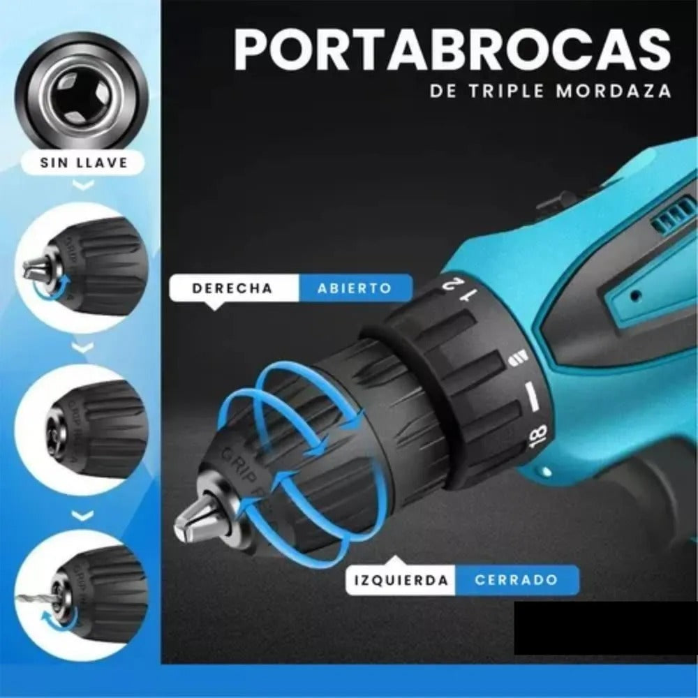 Taladro Inalambrico Con Estuche Doble Ba